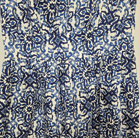 Milly Printed Blue Sleeveless Dress Sz O EUC - Picture 5 of 9